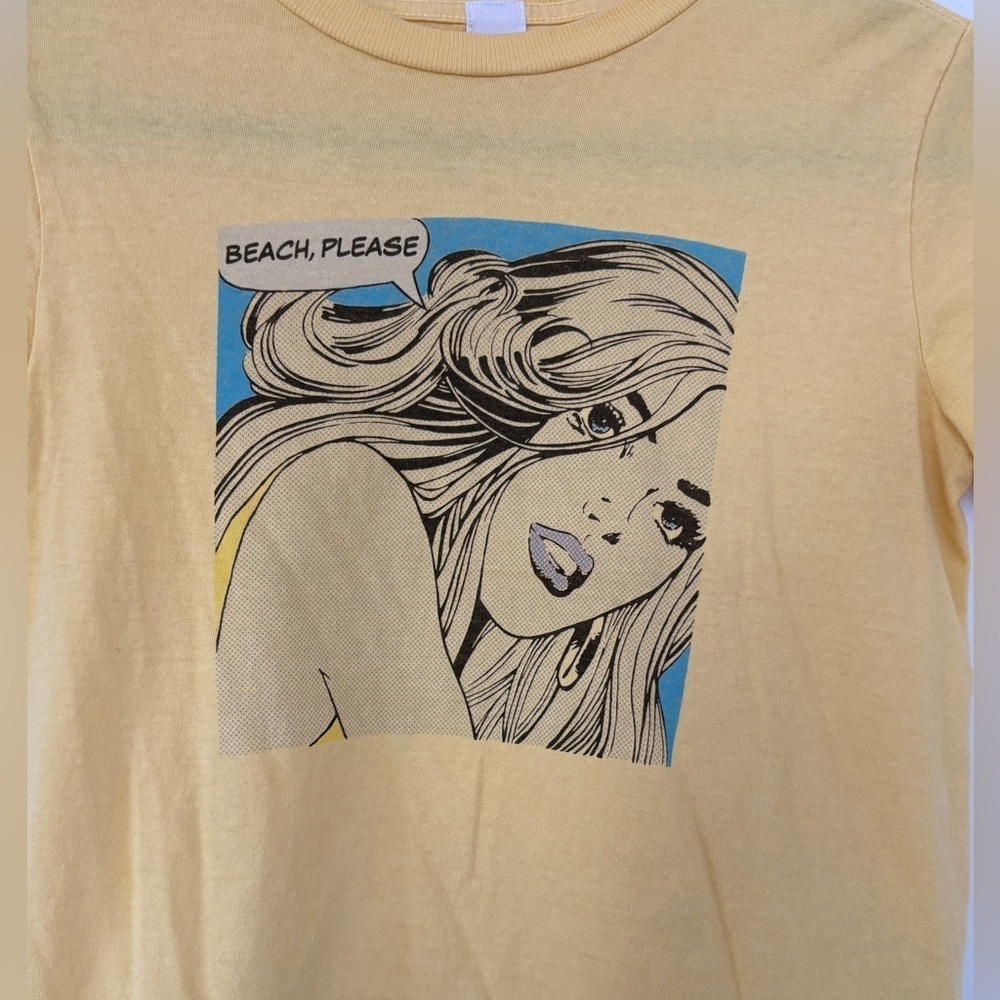 Re/Done Beach Please Classic Cotton T Shirt Pop Art Retro Vintage Litchenstein — image 3 of 8